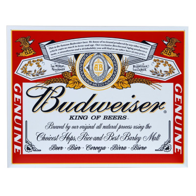 Plaque Metal Deco Budweiser