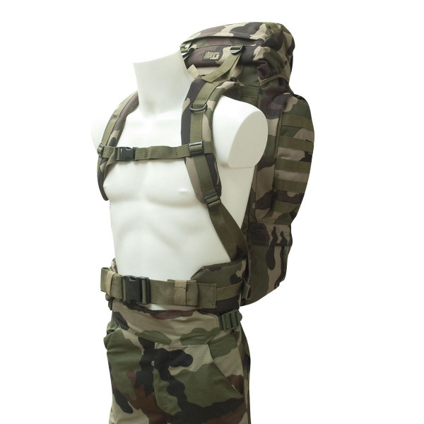 Sac à Dos Camouflage CE 65L DCA France - Equipement militaire sac à dos de marche quaerius