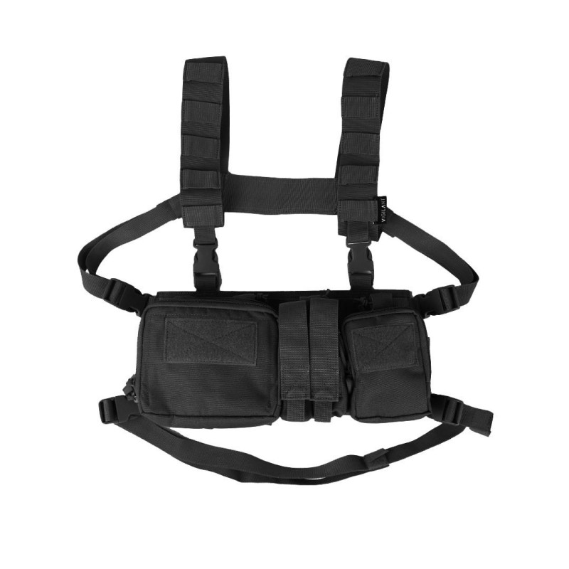 Pochette MOLLE Tactique Noire Pour Gilet - Sac à Magazine Ou Radio - Compatible MK4
