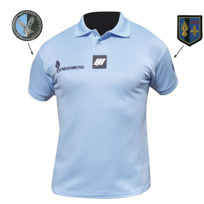 Polo Gendarmerie Homme Manches Courtes Léger Bleu Agréé DGGN