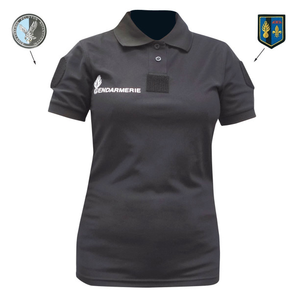 Polo Gendarmerie Cooldry Femme Noir DCA France - Polos