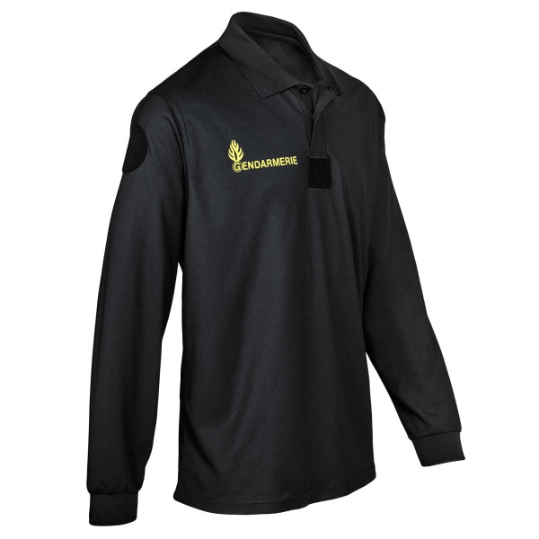 Polo Gendarmerie Cooldry Manches Longues Noir Gendarmerie Mobile