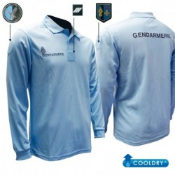 Polo Gendarmerie Cooldry Homme Manches Longues Bleu