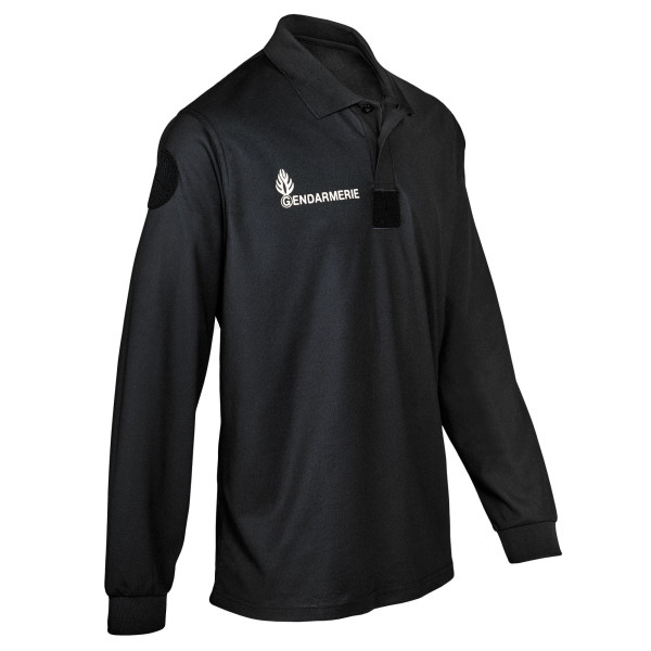 Polo Gendarmerie Cooldry Manches Longues Noir Gendarmerie