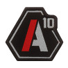 Patch A10 brodé blanc/rouge sur tissu noir A10 Equipment