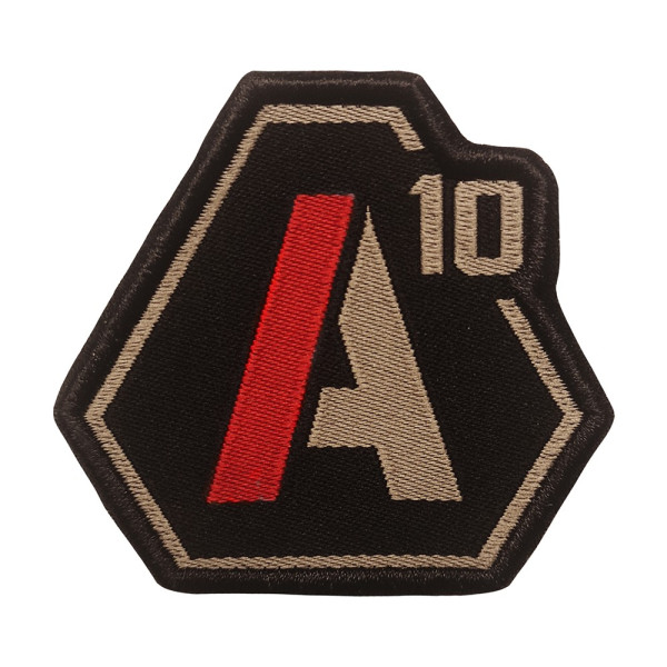 Patch A10 brodé tan/rouge sur tissu noir A10 Equipment