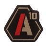Patch A10 brodé tan/rouge sur tissu noir A10 Equipment
