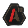 Patch A10 brodé vert olive/rouge sur tissu noir A10 Equipment