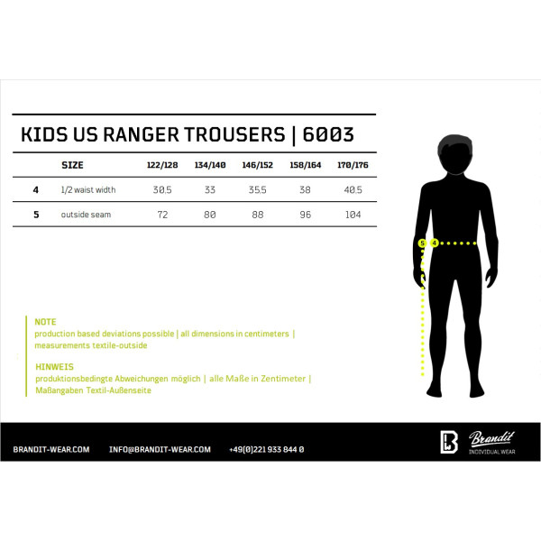 Pantalon Ranger US pour enfants Brandit