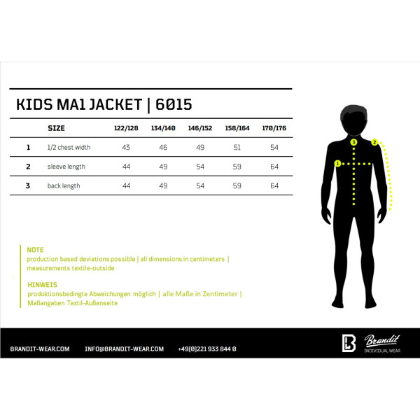 Veste MA1 pour enfants Brandit