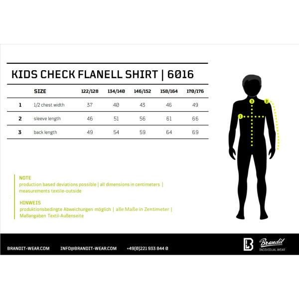 Chemise à carreaux à manches longues pour enfants Brandit