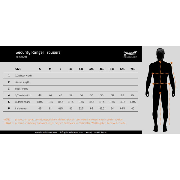 Pantalon Ranger de Sécurité Noir Brandit - Pantalon Brandit