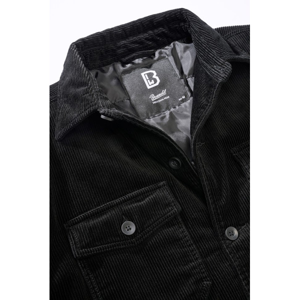 Veste en Velours Côtelée Noire Brandit