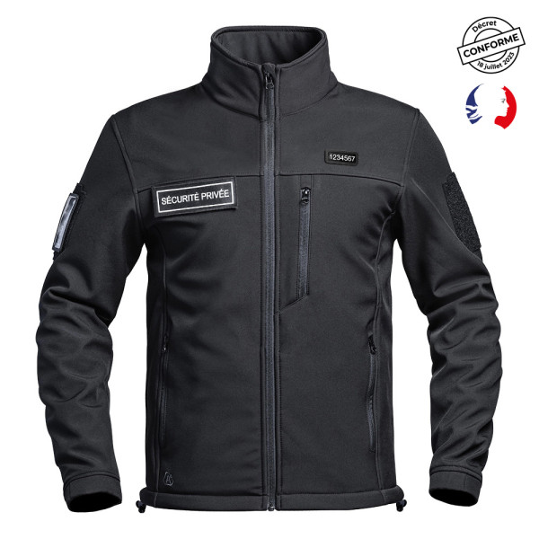 Veste softshell Sécu-One flap sécurité noir A10 Equipment