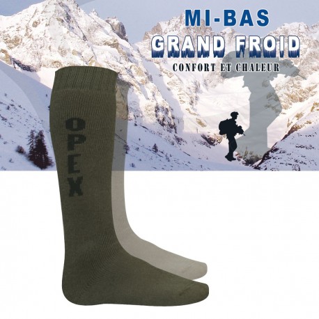 Chaussettes Mi-Bas Grand Froid DCA FRANCE - Equipement militaire chaussettes militaire armée de terre Quaerius