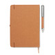 Ensemble Carnet A5 en cuir recyclé avec Stylo métallique twist assorti 160 pages lignées (80 feuilles)
