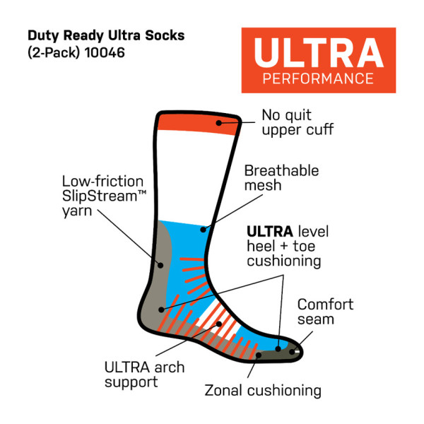 Chaussettes Duty Ready Ultra Crew (Lot De 2) Noir 5.11 Tactical