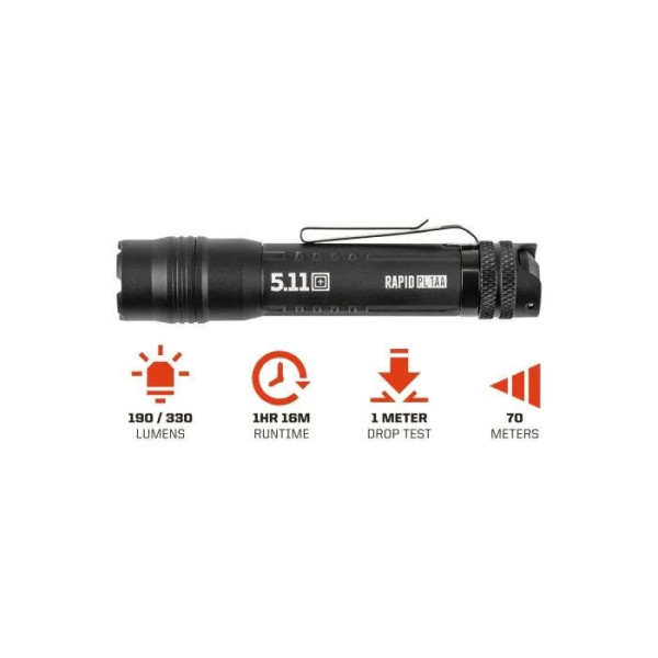Lampe Tactique RAPID PL 1AA 5.11 Tactical - Lampe Torche Compacte