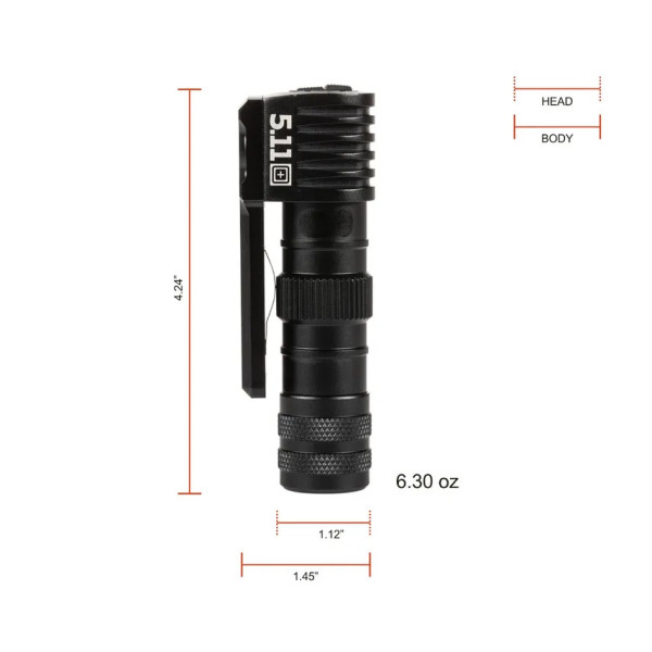 Lampe frontale XR1 5.11 Tactical - 1000 Lumens, 6 modes, rotation 180°