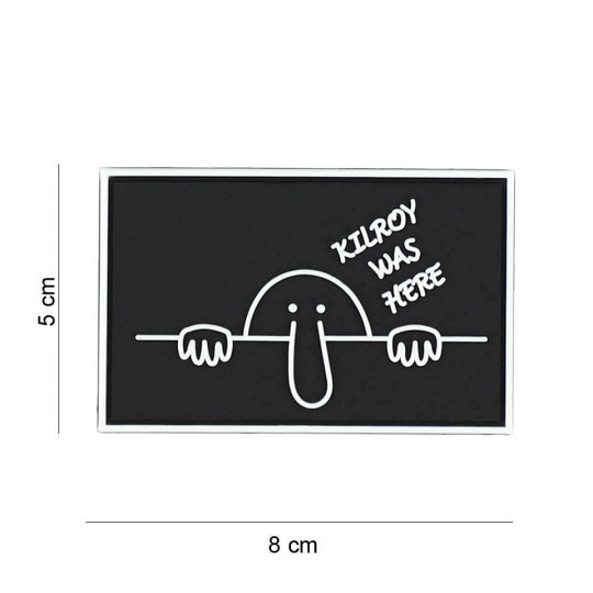 Patch 3D PVC Kilroy Was Here Noir 101 INC - Velcro, motif humoristique