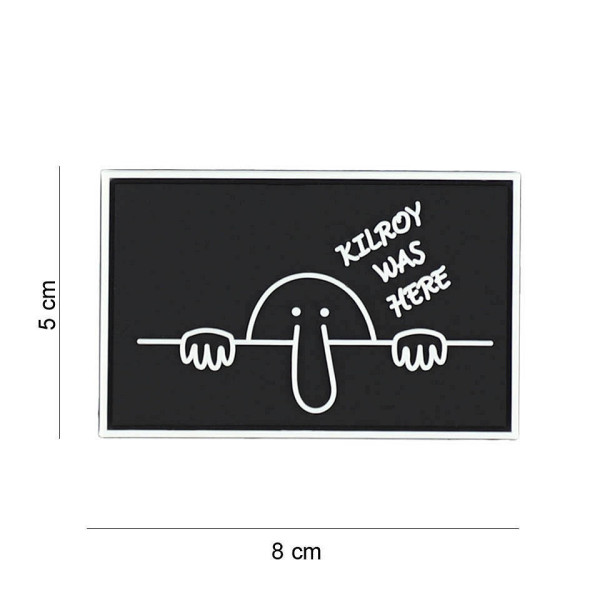 Patch 3D PVC Kilroy Was Here Noir 101 INC - Velcro, motif humoristique