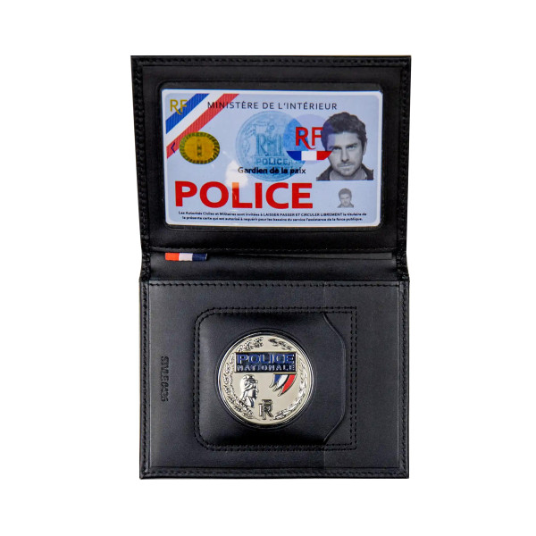 Porte-Carte 2 Volets Forces de l'Ordre en Cuir Véritable GK Professional 