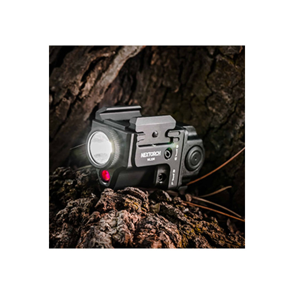 Lampe Tactique pour Arme de Poing avec Laser Rouge 650 Lumens WL22R GK PRO 