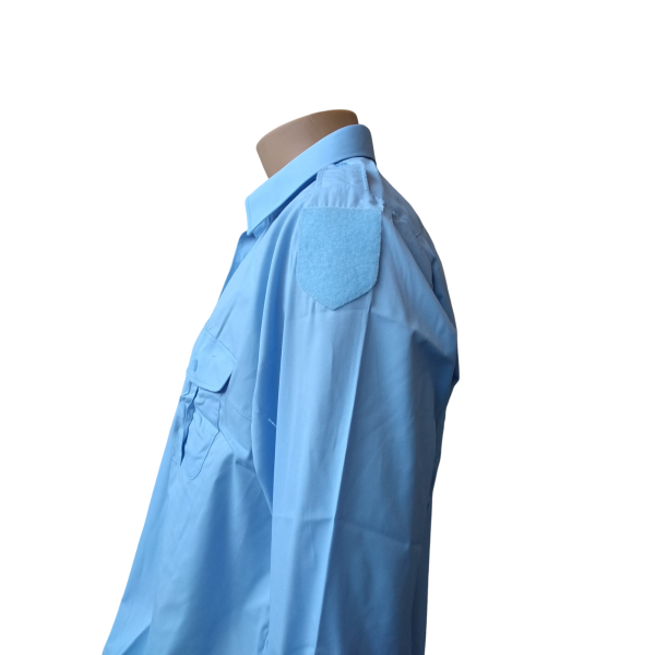 Chemise Pattes Et Poches Femme Bleu Ciel En Destockage