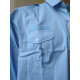 Chemise Pattes Et Poches Femme Bleu Ciel En Destockage