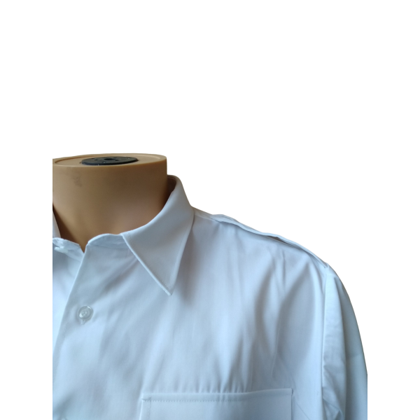 Chemise Homme Manches Longues Blanche Pattes Et Poches En Destockage