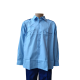 Chemise Homme Manches Longues Bleu Ciel Pattes Et Poches En Destockage