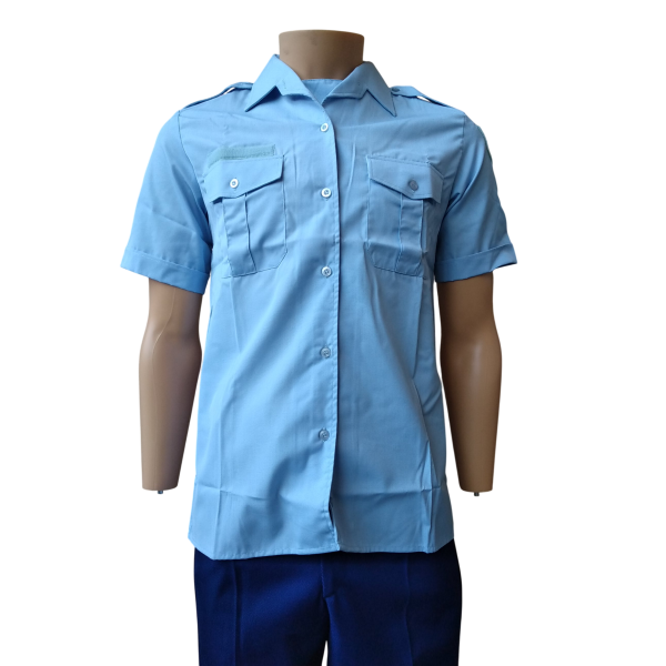 Chemisette Col Plastron Femme Bleu Ciel En Destockage