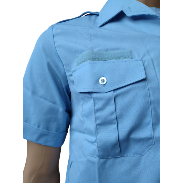 Chemisette Col Plastron Femme Bleu Ciel En Destockage