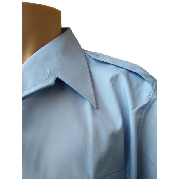 Chemisette Col Plastron Homme Bleu Ciel En Destockage