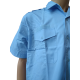 Chemisette Col Plastron Homme Bleu Ciel En Destockage