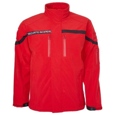 Veste softshell Sécurité Incendie rouge