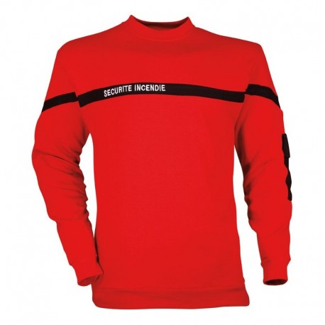 Sweat-shirt Sécurité Incendie rouge Cityguard - Equipements ssiap cityguard Quaerius