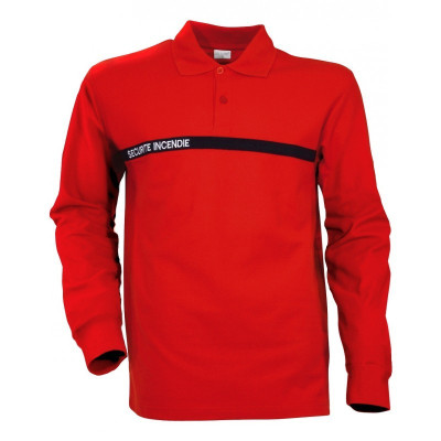 Polo Sécurité Incendie rouge manche longues Cityugard - Vêtements ssiap cityguard Quaerius