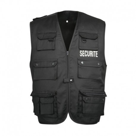 Gilet Reporter Securite Noir Cityguard - Vêtement Agent de Sécurité Cityguard Quaerius