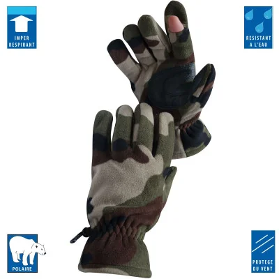 Gants Polaires Camouflage - DCA France - tenue militaire gants armée Quaerius Gants Polaires Camouflage - DCA France - tenue militaire gants armée Quaerius