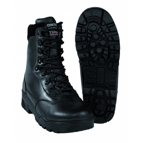 Bottes Tactical en Cuir - Chaussures Militaires Noires Quaerius