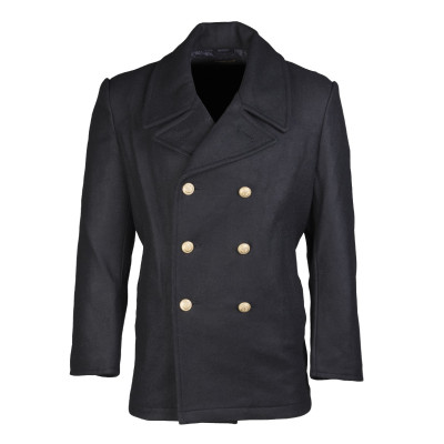 Veste Caban BW Marine Laine Avec Boutons Dorés