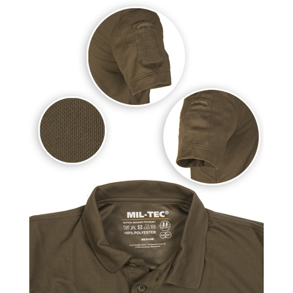 Polo Tactique Manches Courtes QuickDry Mil Tec - Polo Tactique Quaerius